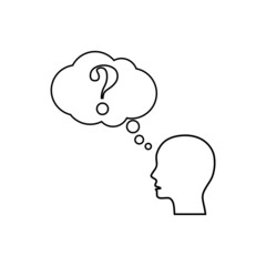 Head cloud think for concept design isolated on white background