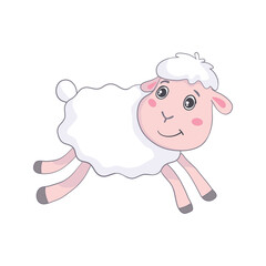 Vector Illustration cute lamb in the style cartoon.