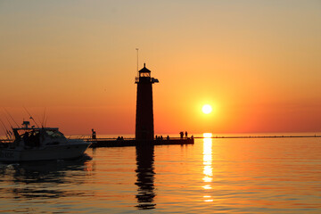 lighthouse at sunset