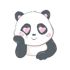 Panda vector print, baby shower card