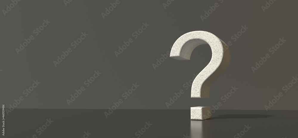 Poster question mark with shadow - 3d render design
