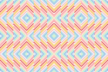 pastel colorful vintage zigzag ethnic geometric abstract seamless traditional pattern. design for background, carpet, wallpaper backdrop, clothing, wrapping, batik, fabric. embroidery style. vector.