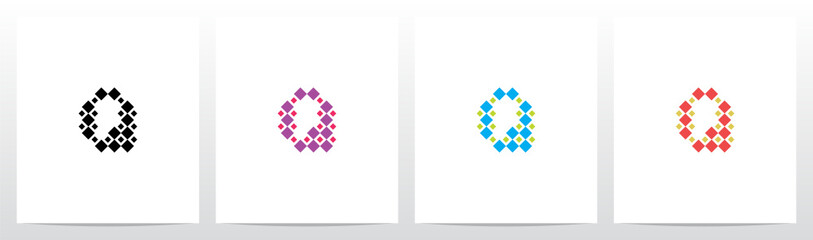 Diamond Square Forming Letter Logo Design Q