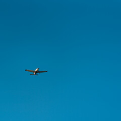 airplane in the sky blue Miami Florida  