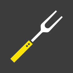 Bbq fork vector icon. Kitchen appliance