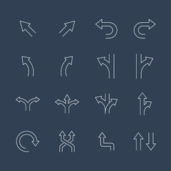 Direction icons set. Direction pack symbol vector elements for infographic web