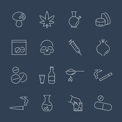 drug icons set. drug pack symbol vector elements for infographic web