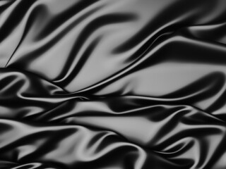 Abstract background luxury cloth waves. dark wavy soft wrinkled fabric
