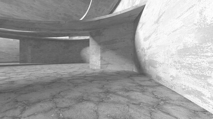 Abstract architecture background. Empty rough concrete interior