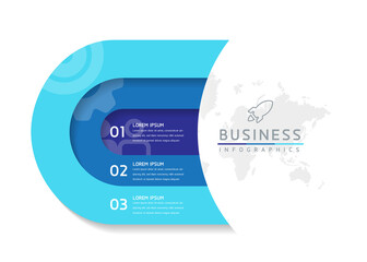 Vector illustration, infographics design, template, marketing, information, with 3 options or steps