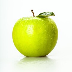 Green Apple With Leaf