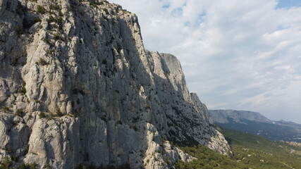 View of the mountain range in Crimea near Shaitan Merdven