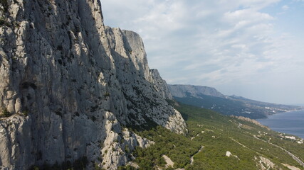 View of the mountain range in Crimea on Shaitan Merdven