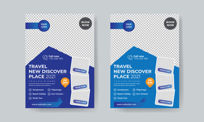 Holiday Travel Flyer Templates with tow color