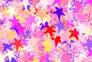 Light Pink, Yellow vector pattern with christmas stars.