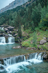 Naklejka premium Gradas de Soaso. Waterfall in the spanish national park Ordesa and Monte Perdido, Pyrenees