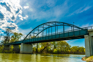 A bridge across the river Tamis in Pancevo, Serbia