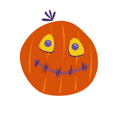 Cute cartoon Halloween pumpkin. The character