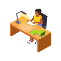 Reading Isometric Illustration