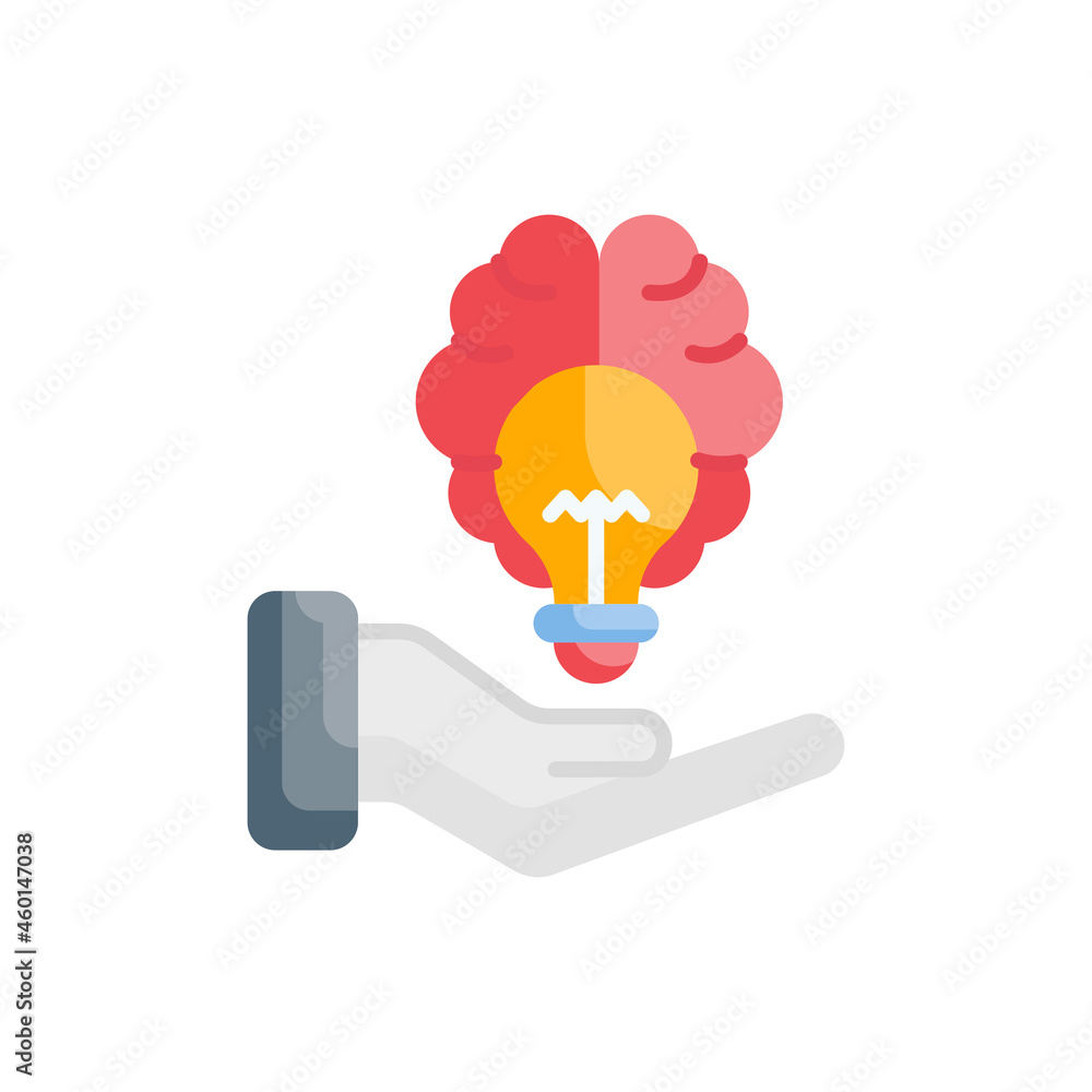 Poster idea creation vector flat icon style illustration. eps 10 file