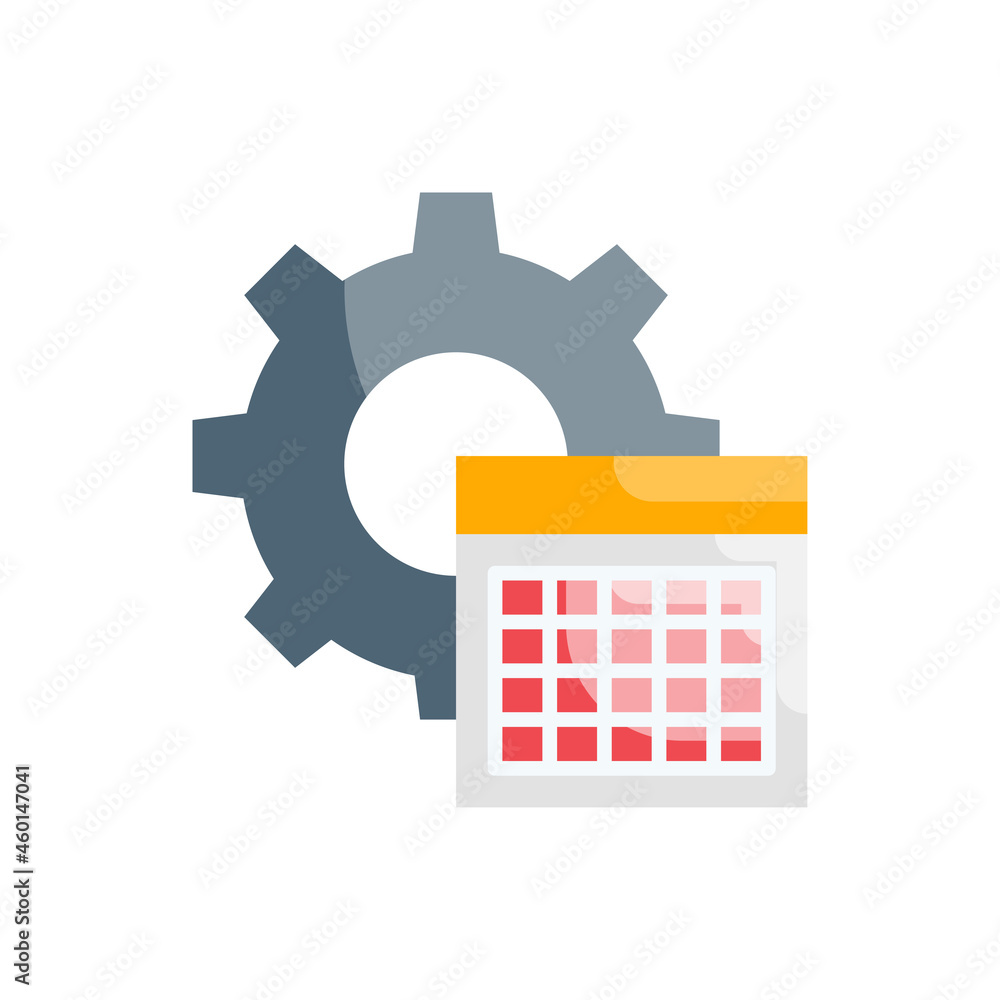 Poster event processing vector flat icon style illustration. eps 10 file