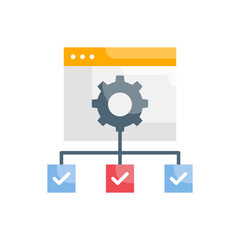 Operations Management vector flat icon style illustration. EPS 10 file