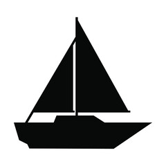 Ship icon illustration vector color black. Editable color. Black silhouette. Suitable for logos, icons, etc