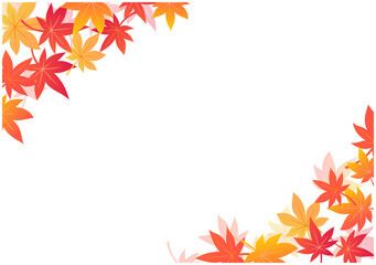 秋　紅葉　フレーム　シンプル