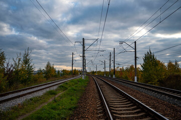 Fototapeta premium railway line in the countryside