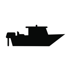 Ship icon illustration vector color black. Editable color. Black silhouette. Suitable for logos, icons, etc