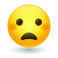 Frowning Face with Open Mouth Emoji Icon Illustration Sign. Yawning Vector Symbol Emoticon Design Vector Clip Art.