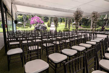 Jewish wedding chuppah before the religious ceremony