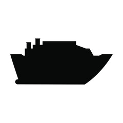 Ship icon illustration vector color black. Editable color. Black silhouette. Suitable for logos, icons, etc