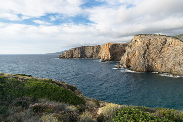 Fototapeta na wymiar Cala Domestica - Cliff and Sea view 