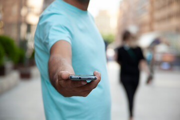 woman hand smart phone