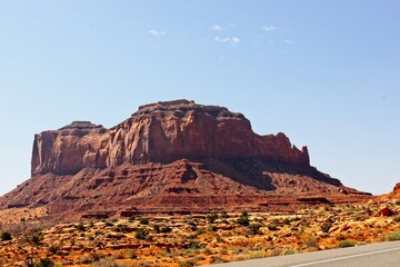 Large Rock Outcropping In Early Morning At Monument Valley, Utah