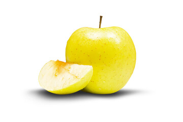 yellow apple isolated on white