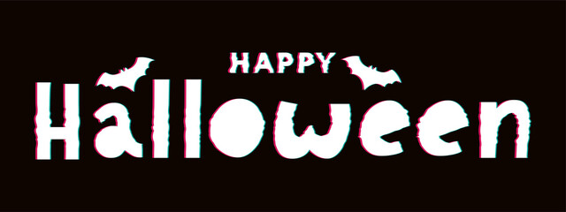 Happy Halloween Text Banner Lettering Holiday Special offer Shop Now
