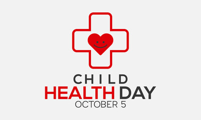 Child health day awareness federal observance day banner template design with white background.