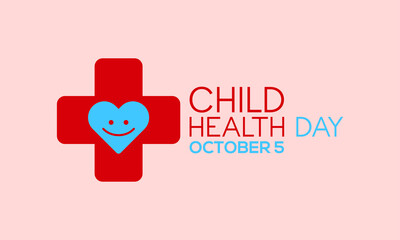 Child health day awareness federal observance day banner template design with white background.