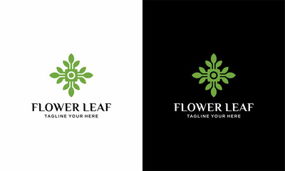Abstract elegant tree leaf flower logo icon design. Universal creative premium symbol. Graceful jewel boutique vector sign on background white and black logo