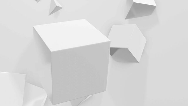 3D Animation mit W&uuml;rfeln oder Boxen, die sich chaotisch bewegen - Loop