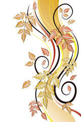 Autumn ornament with leaves