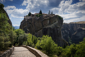 Fototapeta na wymiar View to Holy Trinity Monastery in Meteora, Greece