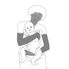 Black mom and white baby