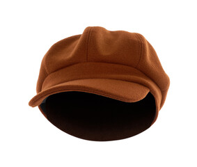 Stylish hat isolated on white. Trendy headdress