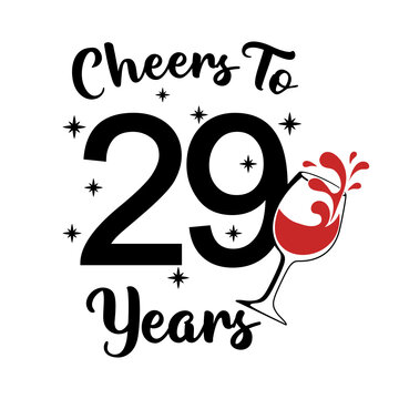 Cheers To 29 Years, 29th Birthday twenty nine Birthday, cute birthday party sign