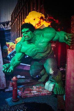 Amsterdam, Netherlands - September 05, 2017: Hulk, Bruce Benner, Marvel section, Madame Tussauds wax museum in Amsterdam