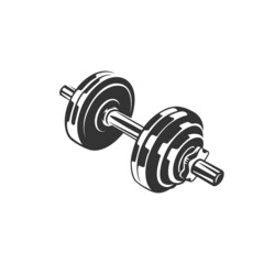 Dumbbell illustration on white background.