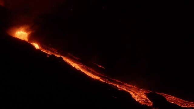 Erupci&oacute;n volc&aacute;nica del volc&aacute;n Cumbre Vieja en la Isla de La Palma en Las Canarias.